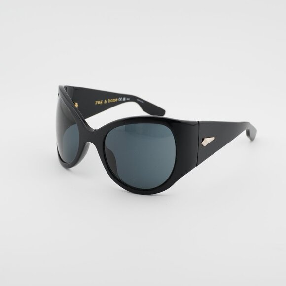 Rag & Bone RNB6004/S 0807 IR Sunglasses Black Butterfly Frame, Smoke Lenses main image 4